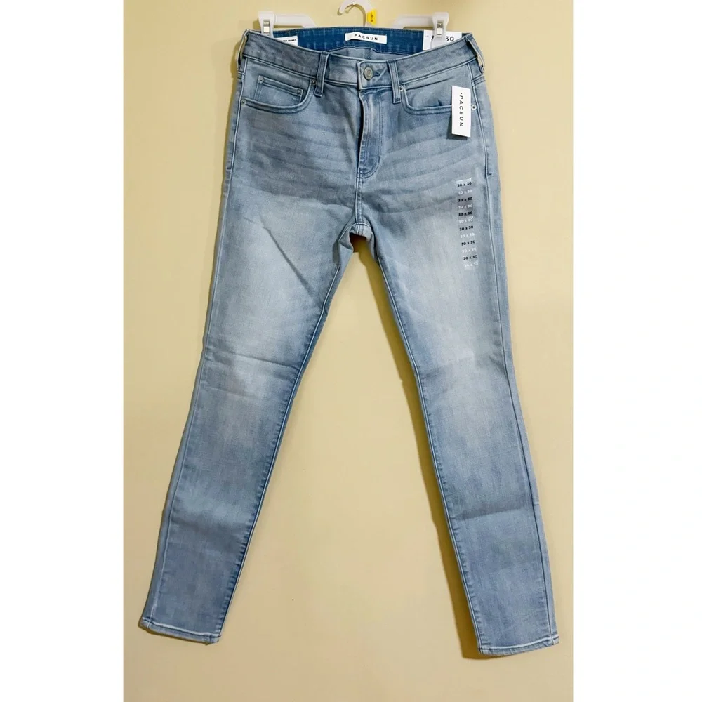 Pacsun NWT Stacked Skinny Jeans in Antique Light Wash Size 30 x 30 - Picture 5 of 11